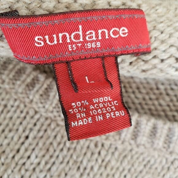 Sundance catalog tan wool blend sweater - Picture 2 of 6